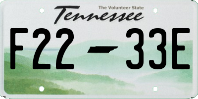 TN license plate F2233E