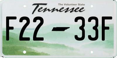 TN license plate F2233F