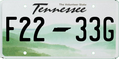 TN license plate F2233G