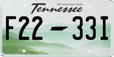 TN license plate F2233I