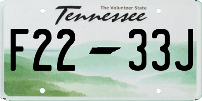 TN license plate F2233J