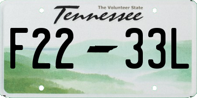TN license plate F2233L