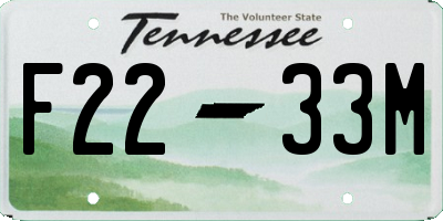 TN license plate F2233M