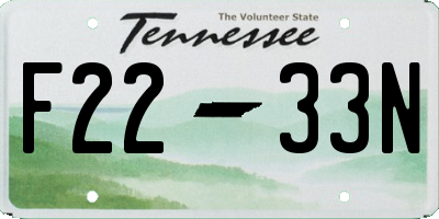 TN license plate F2233N