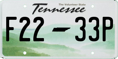 TN license plate F2233P