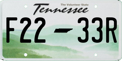 TN license plate F2233R