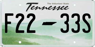 TN license plate F2233S