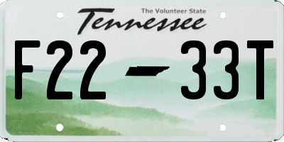TN license plate F2233T