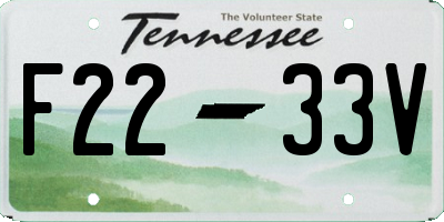 TN license plate F2233V