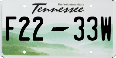 TN license plate F2233W