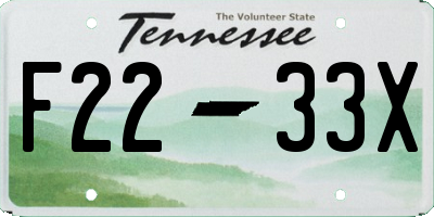 TN license plate F2233X