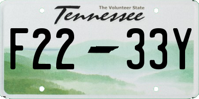 TN license plate F2233Y