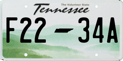 TN license plate F2234A