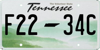 TN license plate F2234C