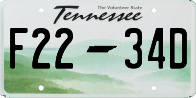 TN license plate F2234D