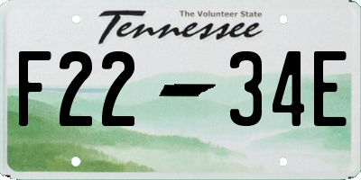 TN license plate F2234E