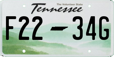 TN license plate F2234G