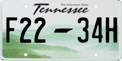 TN license plate F2234H