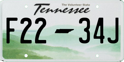 TN license plate F2234J