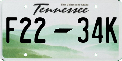 TN license plate F2234K