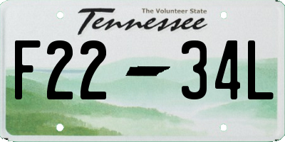TN license plate F2234L