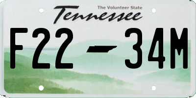 TN license plate F2234M