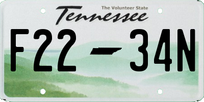 TN license plate F2234N
