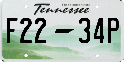 TN license plate F2234P