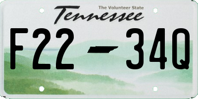 TN license plate F2234Q