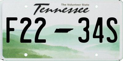 TN license plate F2234S