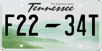 TN license plate F2234T