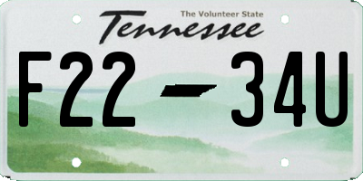 TN license plate F2234U