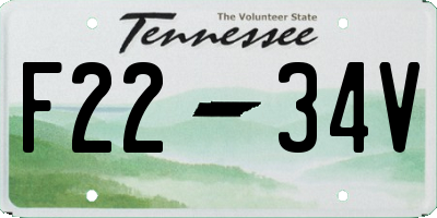 TN license plate F2234V