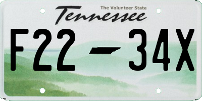 TN license plate F2234X