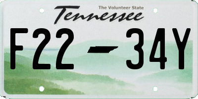 TN license plate F2234Y