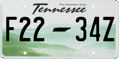 TN license plate F2234Z
