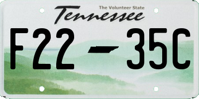 TN license plate F2235C