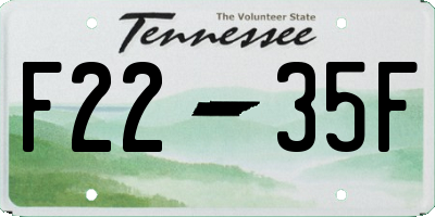 TN license plate F2235F