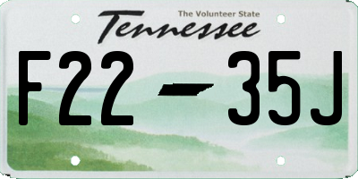 TN license plate F2235J