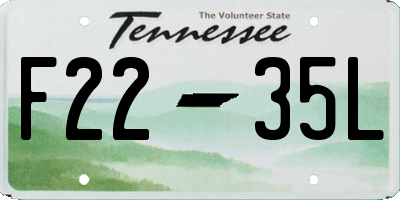 TN license plate F2235L