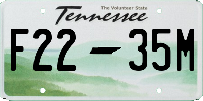 TN license plate F2235M