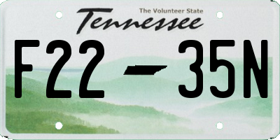 TN license plate F2235N