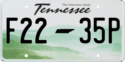 TN license plate F2235P