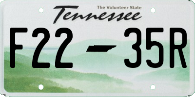TN license plate F2235R