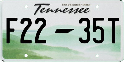 TN license plate F2235T