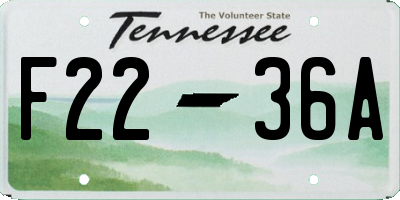 TN license plate F2236A