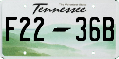 TN license plate F2236B