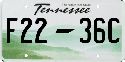 TN license plate F2236C