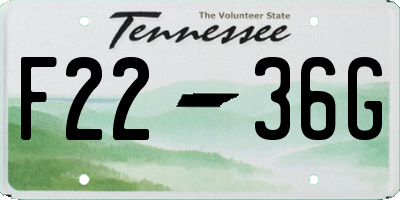 TN license plate F2236G