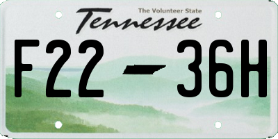 TN license plate F2236H